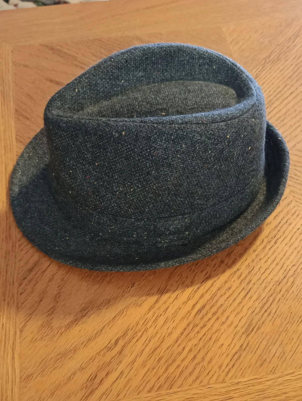 TWO INFANT SZ 12 / 24 MONTH FEDORA  (Gray/Black Tweed)